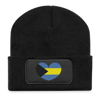 Cœur du drapeau des Bahamas - Beanie recyclé à patch - noir - Devant