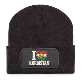 J’aime le Kurdistan, les Kurdes, les Kurdes - Beanie recyclé à patch - charbon - Devant