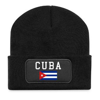 Drapeau cubain - Beanie recyclé à patch - noir - Devant