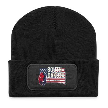 South Dakota Vereinigte Staaten Vintage Souvenir - Recycelte Patch Beanie - Schwarz - Vorne