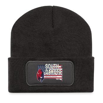 South Dakota United States Vintage Souvenir - Recycled Patch Beanie - dark grey - Front