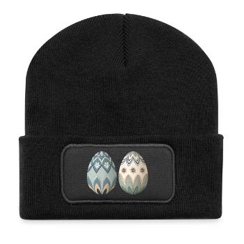 Œufs ornements floraux pastel - Beanie recyclé à patch - noir - Devant