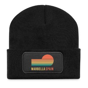 Marbella Spain - Recycelte Patch Beanie - Schwarz - Vorne