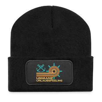 Vacances en mer Baltique VACANCES À UMMANZ Drôle de sensation - Beanie recyclé à patch - noir - Devant