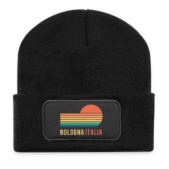 Bologne, Italie - Beanie recyclé à patch - noir - Devant