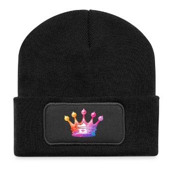 Art de couronne aquarelle - Beanie recyclé à patch - noir - Devant