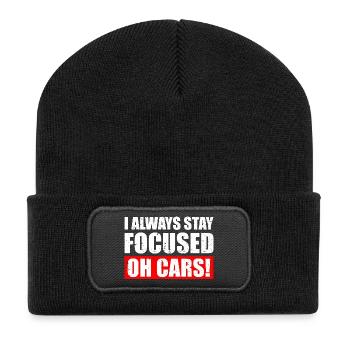 I always stay focused Car lover car guy mechanic - Recycled Patch Beanie - black - Front