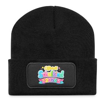 Official School Child 2026 School Enrollment Gift - Recycled Patch Beanie - black - Front