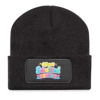 Don officiel d’inscription scolaire 2026 - Beanie recyclé à patch - charbon - Devant