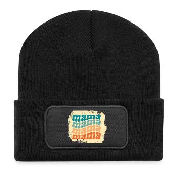 mama mama mama mama - Recycelte Patch Beanie - Schwarz - Vorne