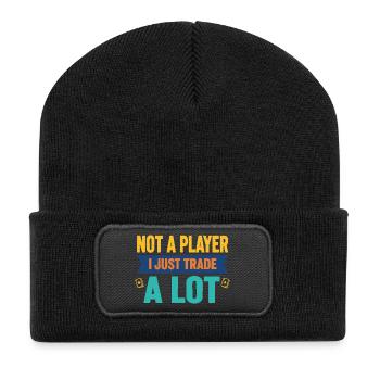 Je ne suis pas un joueur, j’échange juste beaucoup de cartes à collectionner - Beanie recyclé à patch - noir - Devant