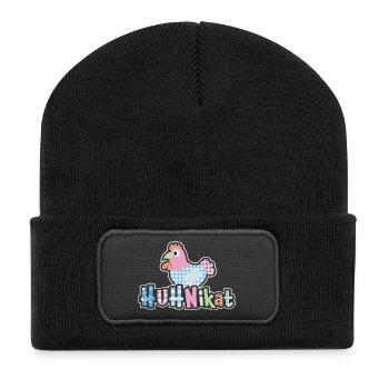 HUHNikat Chicken Fans - Coq - Coq - Bio - Beanie recyclé à patch - noir - Devant