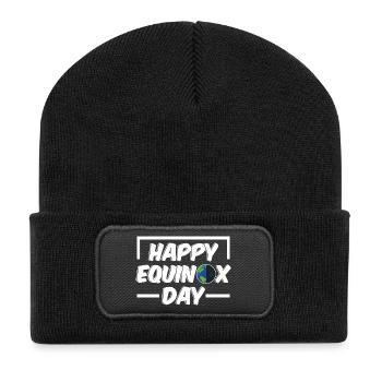 Happy Equinox Day Easter Ostara - Recycled Patch Beanie - black - Front