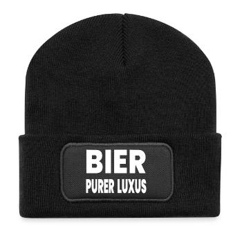 Bière - Beanie recyclé à patch - noir - Devant