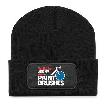 Professionelle Fahrradakrobatik-Performancekunst - Recycelte Patch Beanie - Schwarz - Vorne