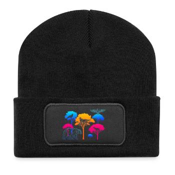 Neon Forest - Recycelte Patch Beanie - Schwarz - Vorne