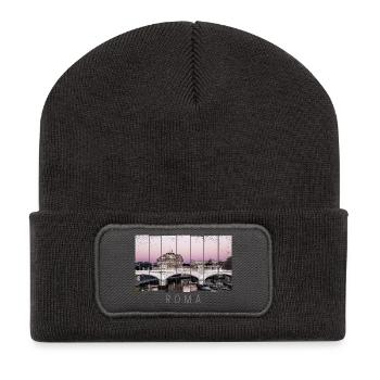 Rome Rétro Italie Souvenir Vintage Sunset - Beanie recyclé à patch - charbon - Devant