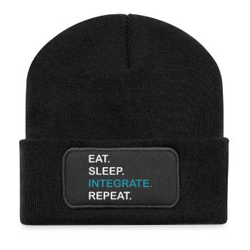Integrate Repeat HPLC Performance Chromatography - Recycelte Patch Beanie - Schwarz - Vorne