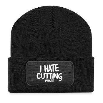 Ich hasse Cutting Phase Fitness-Diät GYM Gym Gym - Recycelte Patch Beanie - Schwarz - Vorne