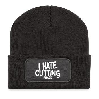 Ich hasse Cutting Phase Fitness-Diät GYM Gym Gym - Recycelte Patch Beanie - Dunkelgrau - Vorne