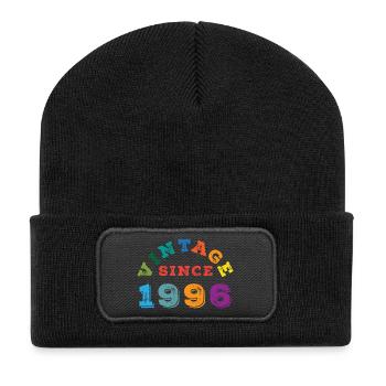 1996 Vintage - Recycelte Patch Beanie - Schwarz - Vorne