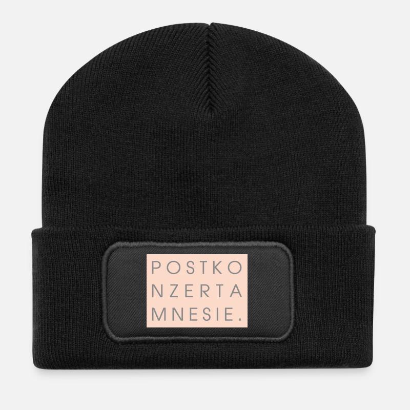 Postkonzertamnesie  - Recycelte Patch Beanie - Schwarz