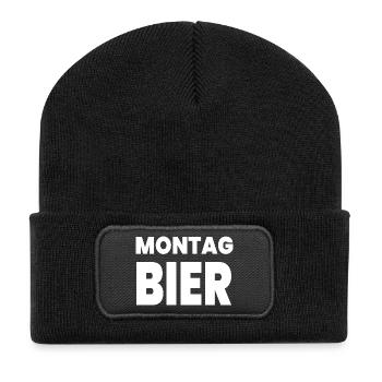 Bier - Recycelte Patch Beanie - Schwarz - Vorne
