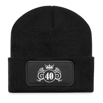 40_king - Recycelte Patch Beanie - Schwarz - Vorne