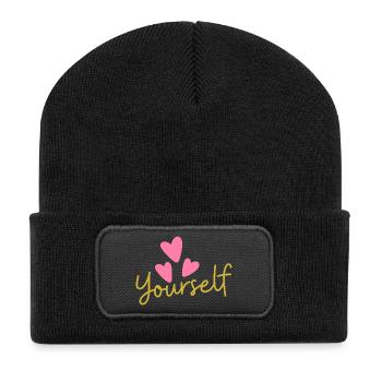 Love Yourself T-Shirt | Self Love Tee - Recycled Patch Beanie - black - Front