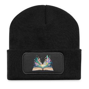Le livre fantastique prend vie Un monde de livre fantastique - Beanie recyclé à patch - noir - Devant