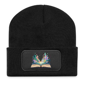 Le Monde des Rêves s’éveille à partir des pages de livres Livre fantastique - Beanie recyclé à patch - noir - Devant