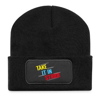 Running Run Take It In Stride Marathon Runner - Recycled Patch Beanie - black - Front