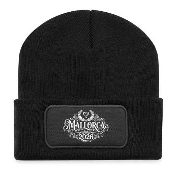 Mallorca 2026 - Recycelte Patch Beanie - Schwarz - Vorne