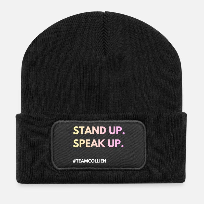 Stand Up, Speak Up - Recycled Patch Beanie - black