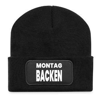 Backen - Recycelte Patch Beanie - Schwarz - Vorne