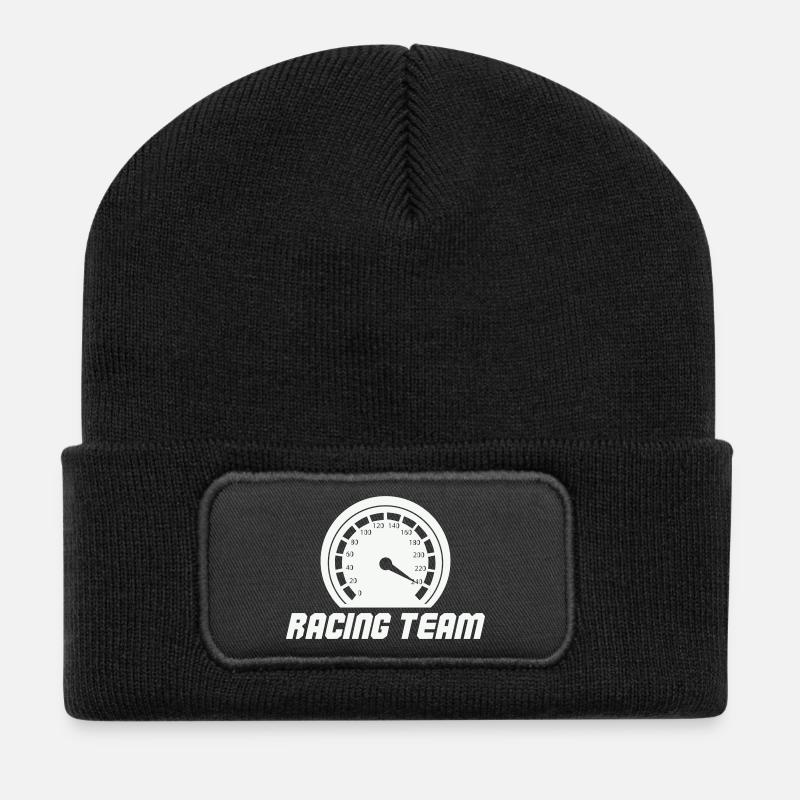 Emblème du compteur de vitesse de l’équipe de course - Beanie recyclé à patch - noir