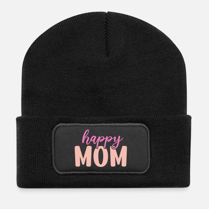 Happy Mom - Recycled Patch Beanie - black