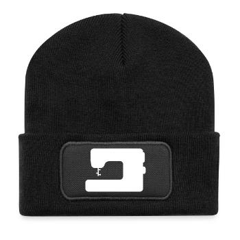 machine à coudre - Beanie recyclé à patch - noir - Devant