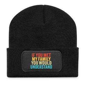 Shirt de Si tu as rencontré ma famille - Beanie recyclé à patch - noir - Devant