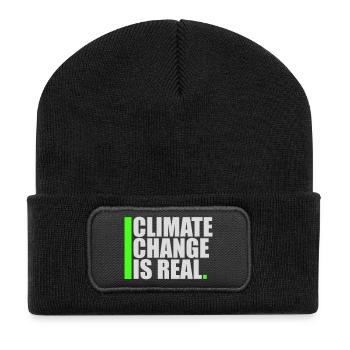 Climate Change Is Real Klimawandel Wissenschaft - Recycelte Patch Beanie - Schwarz - Vorne
