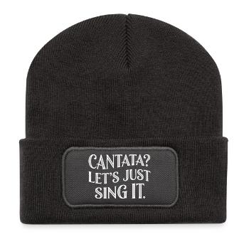 Cantate Lustig Spruch Klassik Musik Chante-le - Beanie recyclé à patch - charbon - Devant