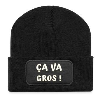 ÇA va gros ! - Beanie recyclé à patch - noir - Devant
