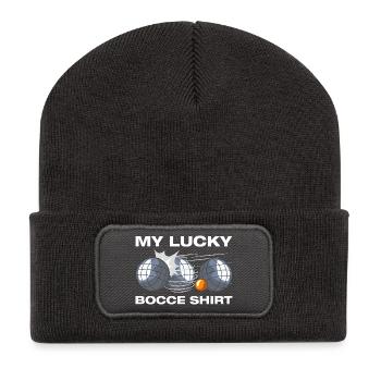 My lucky bocce petanque boules player - Recycled Patch Beanie - dark grey - Front