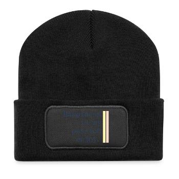 Happiness ist meine Leidenschaft - Recycelte Patch Beanie - Schwarz - Vorne