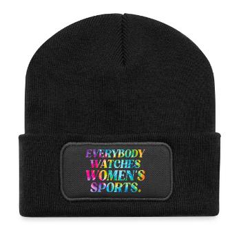 Tie-Dye Typo: Women's Sport Power - Recycled Patch Beanie - black - Front