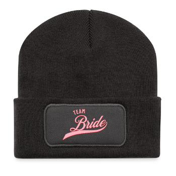 Équipe Mariée à la Fac Collège ! Design de l’équipe de mariage pour la fête de garçon - Beanie recyclé à patch - charbon - Devant