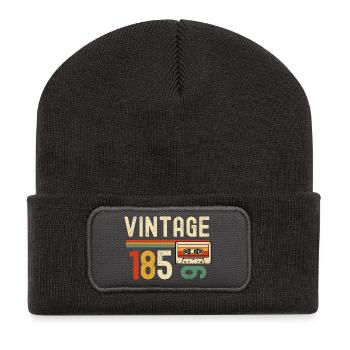 Vintage 185 Cassette Retro - Recycled Patch Beanie - dark grey - Front