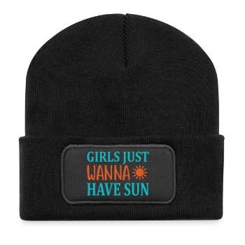 Girls want to have sun - Recycled Patch Beanie - black - Front