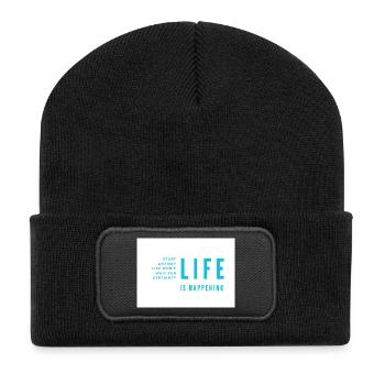 Life Is Happening - Recycled Patch Beanie - black - Front