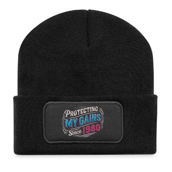 Cadeau vintage Muscle Mommy Shirt 1980 - Beanie recyclé à patch - noir - Devant